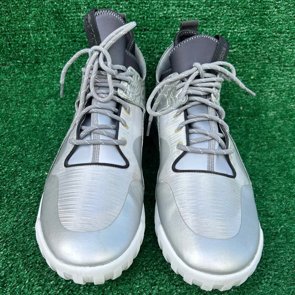 Adidas Tubular‎ X Silver Metallic High Top Sneakers Mens 12 AQ1894